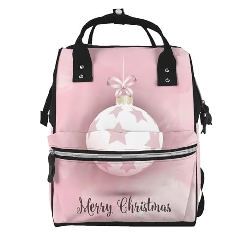 Sac à langer rose boule de Noël grand sac à dos étanche pour voyager sereinement en famille