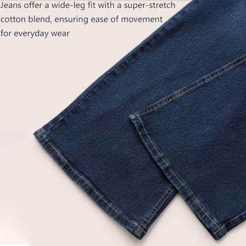 Curvola BBL Jeans, Tummy Control Baggy Straight Leg, Wide-Leg Straight Fit, Mid-Low Rise Stretch Jeans, Soft Breathable3