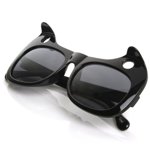zeroUV Designer Inspired Womens Fashion Curled Cat Ear Cut-Out Cat Eye Sunglasses4