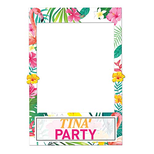 Luau Party Supplies-2 in 1 Luau Photo Booth Props Frame-Luau Birthday Decorations-Party Beach Decorations Hawaiian Party Supplies