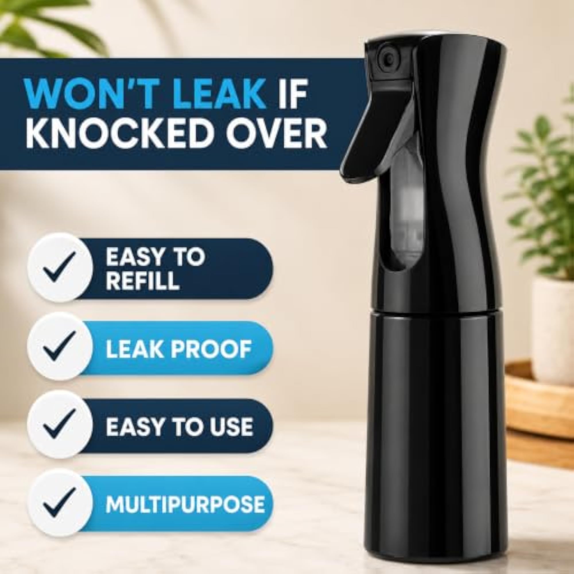 KP ENTERPRISE Refillable Empty Mist Water Spray Bottle for Taming Hair