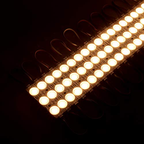 qingchenlight 200 PCS LED Module Warm White 3000K 1.32 W 12V Injection LED Sign Module with Tape Adhesive Backside
