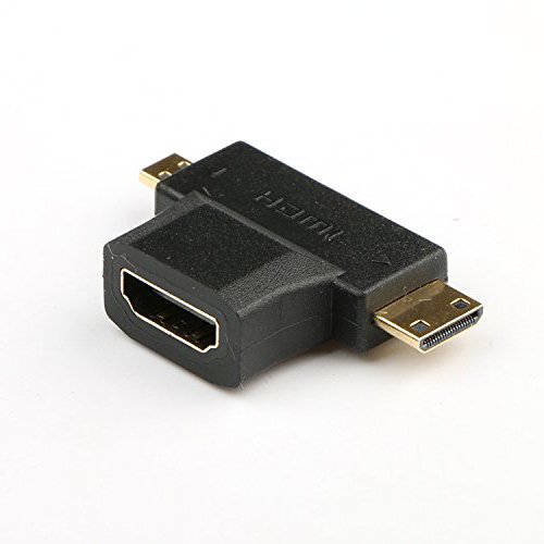 WAWPI Adapter(2 in 1) Golden Plated Mini-HDMI + Micro-HDMI to HDMI