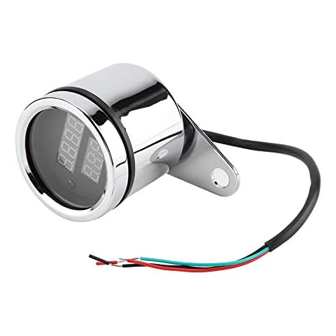 BOROCO 2 en 1 Motocicleta LED Voltímetro Digital Tacómetro Cover