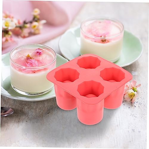 Molde para cubitos de hielo de silicona en forma de copa rojo miniatura 4