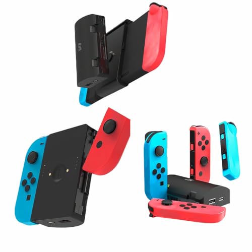 Remotto Enerjoy Pro - Cargador Portátil para Nintendo Switch & OLED - Batería Externa 3 en 1: Carga Inalámbrica, Modo Mando y Modo Base de Carga Joy-Cons - Accesorios Switch