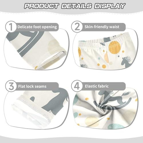 ZZKKO Girls Leggings Baby Rocking Horse Toddler Girls Clothes Leggings for Girls Toddler Girls Leggings 3-4T3