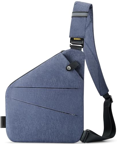 WANDER PLUS® Anti Theft Crossbody Bag, Shoulder Bag Anti-theft Design for Travel, Sport, Work, Work, Blue