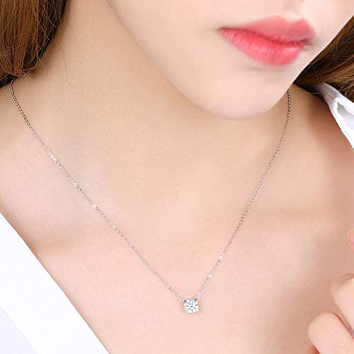 Collier en or blanc 18 carats, le cadeau d'anniversaire idéal avec pendentif fleur