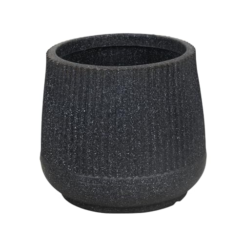 Image of BonKaso 12 Inch Audi Plant Pot for Indoor & Outdoor Use | Heavy Duty Durable Polymer Flower Pot Gamla | Lightweight Modern Planter for Living Room, Balcony, Terrace & Office Decor (Dark Grey)
