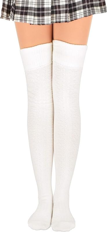 Thigh High Socks for Women Cotton Over the Knee Stockings Leg Warmers_Free Size