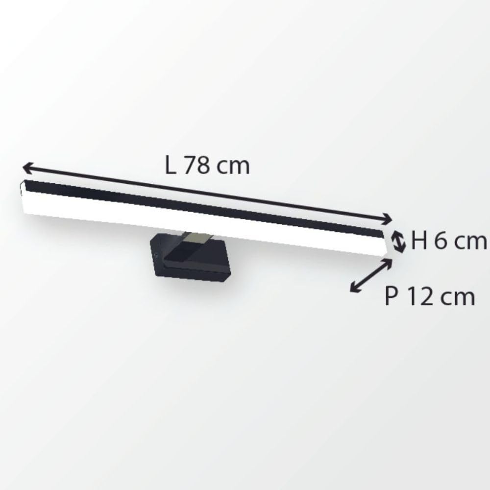 Voltman - Badezimmer-Wandleuchte 78 cm schwarz (16W 1280LM 4000K IP44)