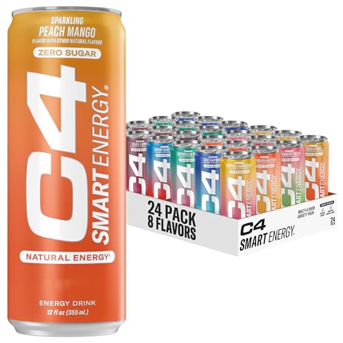 Image of C4 Smart Energy Drinks Variety Pack Bundle (24 Pack) | 4 Flavor Tropical Oasis Variety 12 Pack + 4 Flavor Berry Breeze Variety 12 Pack