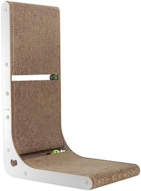 Scratcher Board Toy Scratching Post:SMARTBEAN Cardboard Cat Scratcher, Vertical Cat Scratching Board, 23.6 Inch L-Shape Cat Scratch Pads with Built-in Catnip Toy Balls, Cat Scratchers for Indoor Cats