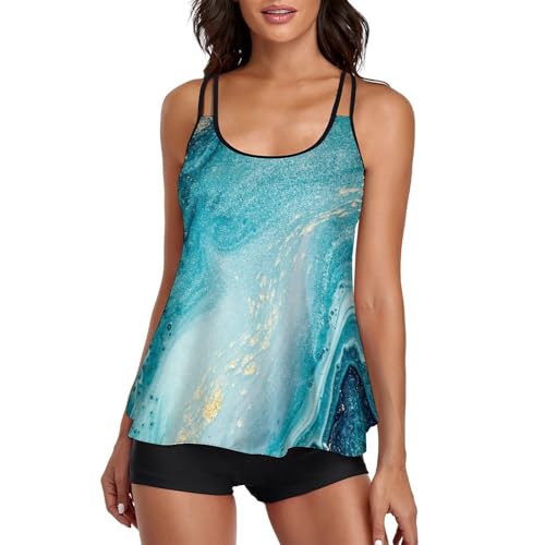 Bikini avec short de garçon et robe de plage pour un maillot de bain tankini confortable