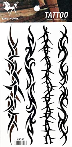 PP TATTOO 1 Sheet Vintage Barbed Wire Creeper Vine Waterproof Tattoos Stickers Pattern style Henna Make up neck shoulder upper arm thigh Body Art Tattoo for Women Men Sexy Fake