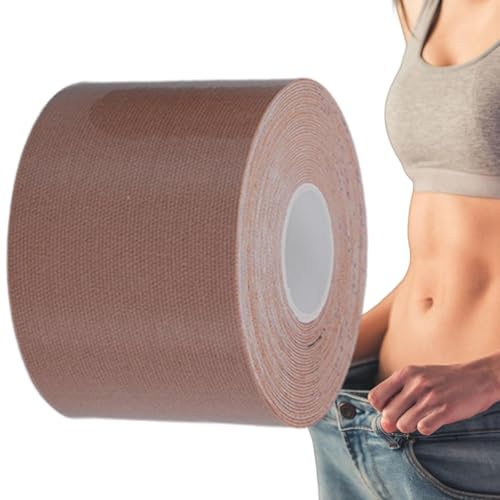 Cinta mágica para pérdida de peso, para pérdida de peso para la grasa del vientre, cinta adelgazante de cintura | Transpirable 5 m mágica para brazos, cintura, abdomen y muslos, café, 10cm*5m