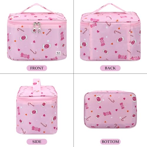 Image of NFI essentials Printed Cosmetic Organizer Bag, Makeup Bag for Women Toiletry Bag Makeup Organizer Make up Kit Travel Pouch Vanity Bag Pouch for Girls