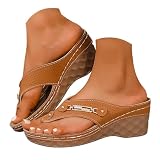 Orthopedic Wedge Sandals for Women 2026 Dressy Casual Open Toe Arch Support Flower Flip Flops Wide Width Platform Low Wedges Heels Sandals Comfortable Casual Slip On Summer Spring Boho (D-c, 6.5)