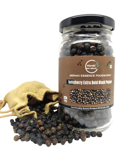 Meraki Essence Wayanad Black Pepper (100G) Whole Kali Mirch/Tellicherry/Extra Bold/100% Pure & Natural (B09D28N3G2) Amazon Price History, Amazon Price Tracker
