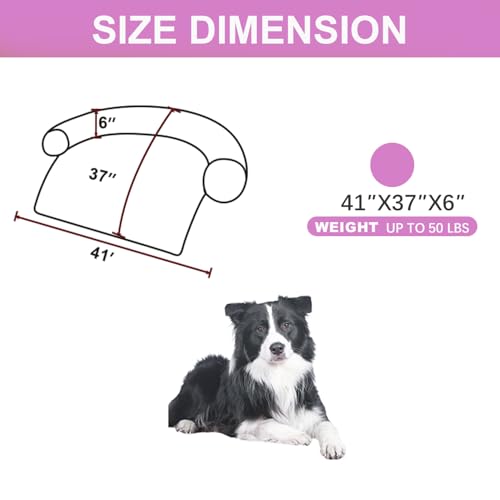 Image of Luxurious Calming Dogs /Cats Bed Mats, Dog Pad Washable Removable Couch Cover, Plush Long Fur Mat for Pets, Waterproof Lining, Perfect for Small, Medium and Large Dogs and Cats (Pink, 41 inchx37 inch)
