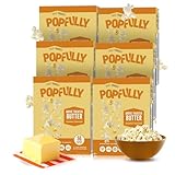 POPFULLY Movie Theatre Butter Popcorn Fully Pops, Sharing Bags, Buttery Flavor, Big Pop, Micro Popcorn Bags, 18-Pack