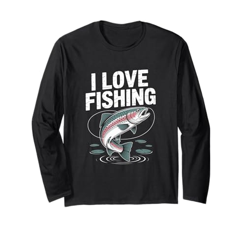 Aventura al aire libre I Love Fishing Catching Fish Manga Larga