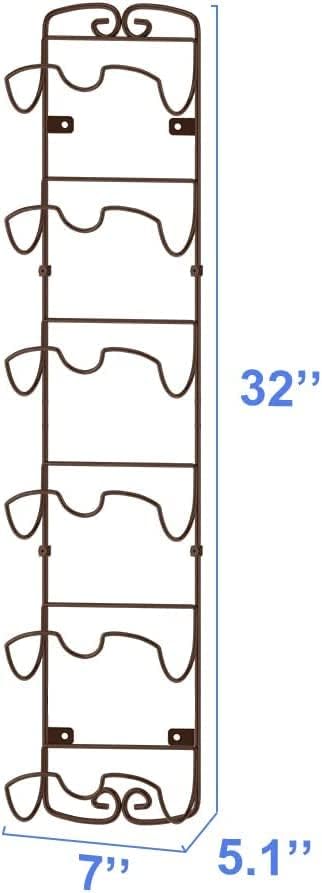 Wall Mounted Towel Rack, Metal Hanging Towel Holder with 6 Compartments, Bathroom Practical Towel Storage Rail, Bronze