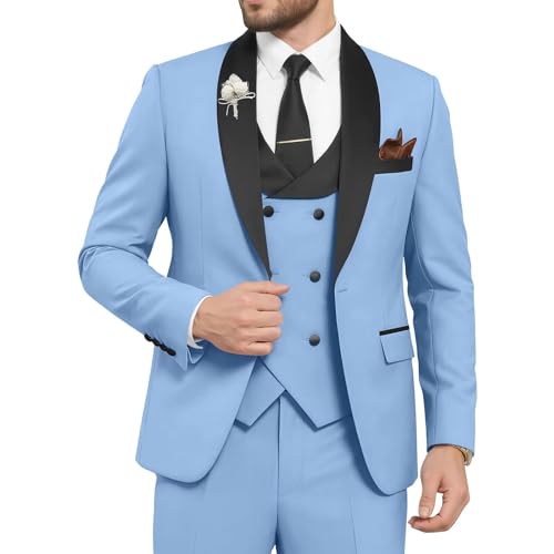 Mens Suit Slim Fit 3 Piece Formal Suit for Men Business Wedding Groom Prom Tuxedo Dinner Party