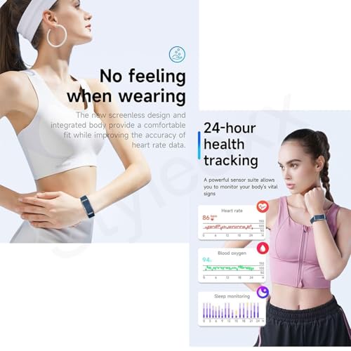 Image of StyleOxx GT Pro Smart Fitness Band,24 /7 Activity Tracking, Heart Rate Monitoring, HRV Analysis, Stress and Sleep Tracking, 30+ Days Battery Life, Ai-Analysis,Subscription Free App (Blue)