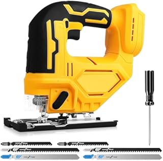 Cordless Electric Jig Saw for Dewalt 400W 2900RPM 45° Bevel Cut, 3 Orbital Settings with 6 Replacement Blades, for Metal, PVC, PVC Plywood(for DeWalt)