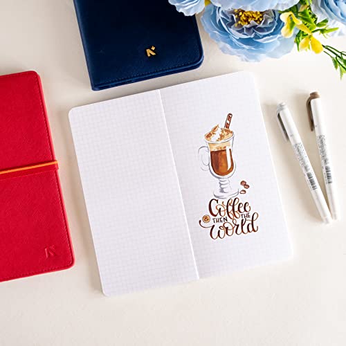 Image of NEORAH - PETITE Checked Notebook (Square Ruling) SOFT COVER | Organiser REFILL |5MM Square Journal| 110 GSM | 160 pages (Size 21 cm x 10.5 cm) |Notebook, Journaling, Writing, Note Taking Diary - TEAL
