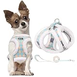AIITLE Fleece Lined Dog Harness and Leash Set for Walking - Winter Step in Vest Harness,Reflective B