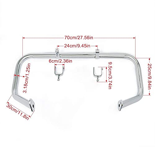 Worldmotop Highway Crash Bar Engine Guard Compatible With Kawasaki Vulcan Vn900 Classic 2006-2022 & Vn 900 Classic Lt 2006-2022 (Chrome) #TOP6