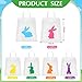 Chunful 60 Pcs Easter Bags with Handles Large Bunny Tote Bulk Easter Eggs Hunt Bags 15