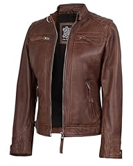 Diamond 1 Leather Jacket - Brown Cognac With Wax