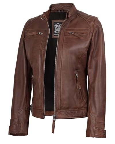 Image of Women Leather Jacket - Genuine Lambskin Leather Jacket for Womens