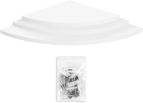 Miniatura 4 de Yosoo Health Gear Estante de esquina flotante, estantería de esquina alta blanca, estantes de esquina flotantes blancos, estantes de esquina de