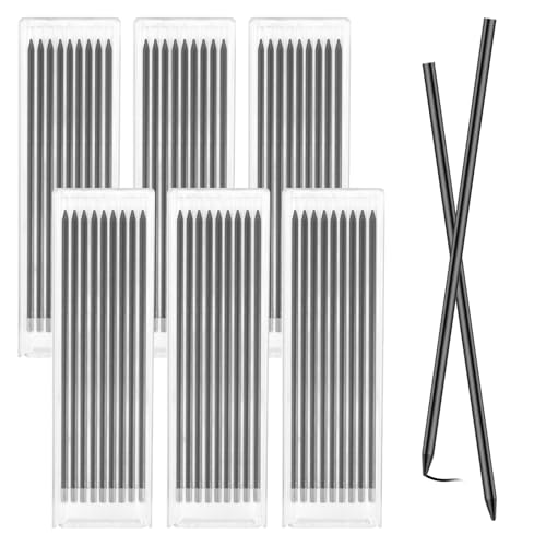 54PCS Carpenter Pencil Refills Compatible with Tracer and Pica 2.8mm Pencil Lead Refills 120mm Length with Storage Box Waterproof Pencils Lead for Woodworking Metal Glass Tile Building DIY Crafts