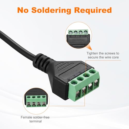 Cable audio Jack 3.5mm con terminal tornillo 30 cm pack 4 miniatura 5