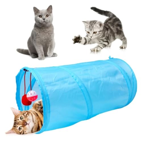 Túnel para Gatos Dobrável com Bolinhas (ROSA)