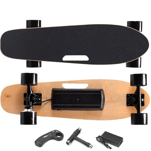 WACLMOTAKE Elektrisches Skateboard mit EIN-/doppel-hubmotor, e-Board mit Fernbedienung, 22-40 km/h höchstgeschwindigkeit, 7-lagiges Deck,elektrisches Longboard für anfänger Single-Drive-8km