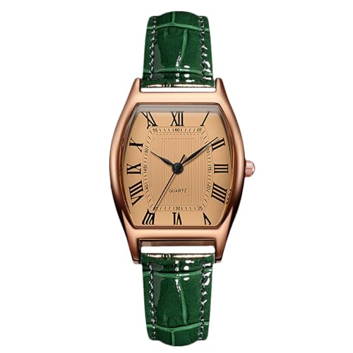 Montre à cadran en tonneau quartz analogique RORIOS montre étanche cuir femme