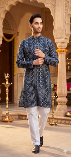 Image of Studio Shringaar Men's Polyester Relaxed Fit Straight Kurta