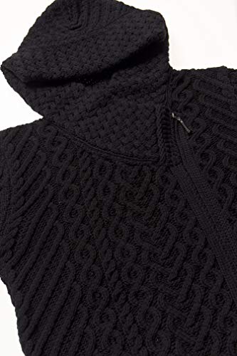 Aran Crafts Women's Cable Knit Comfortable Side Zip Hoodie (100% Merino Wool)4