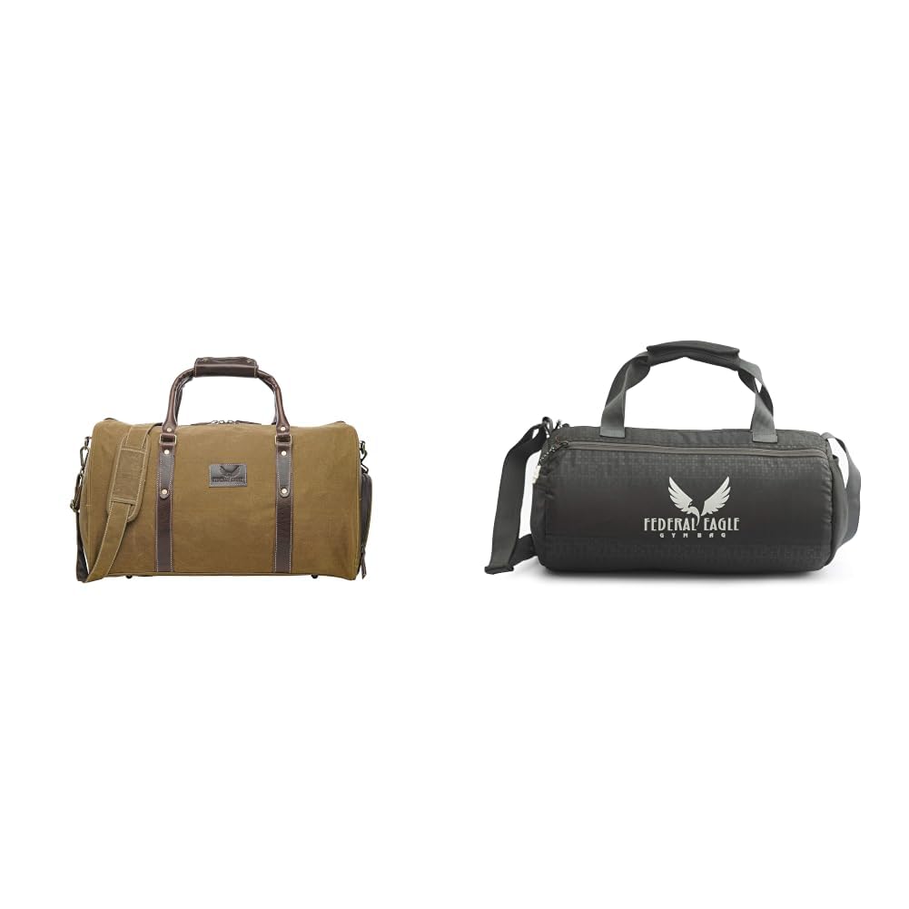 Handmade Genuine Leather Stylish & Spacious Travel Duffle Bag/Leather Travel Duffle + Sports Duffle/Travel Bag Classic Polyester Round-Shaped Large Capacity 20L Gym Bag with-image-28