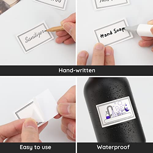 Image of Segbeauty 84 Pack Self-Adhesive Waterproof Labels, Removable Soap Dispenser Bottles Stickers for Bathroom, Kitchen, Laundry & DIY Cleaning, Modern Farmhouse Home Decor
