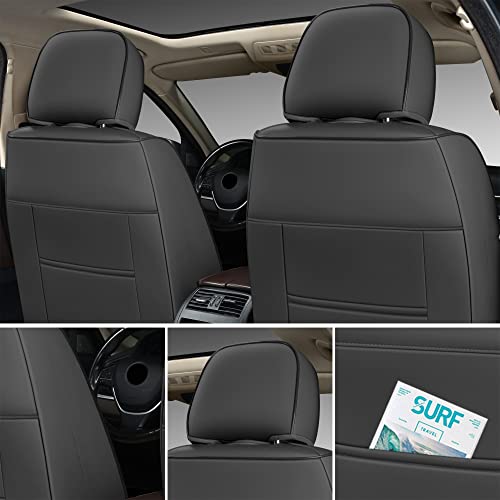 Image of GXT Car Seat Covers Front Seats Only, Front Car Seat Covers 2 Pack, Premium Faux Leather Car Seat Cushion - Universal Fit for Most Sedans SUV Pick-up Truck with Headrests((Earth Yellow and Grey)