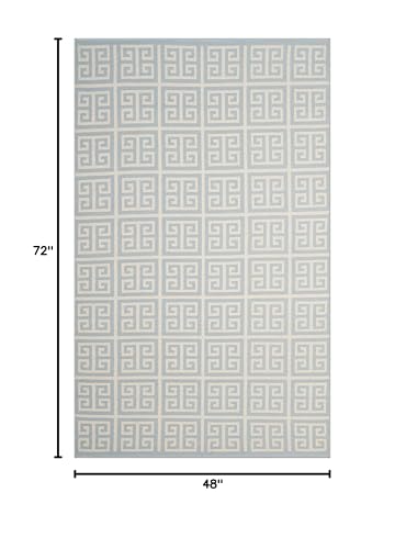 Tapete SAFAVIEH Montauk Colección 4' x 6' Azul Claro y Marfil miniatura 2