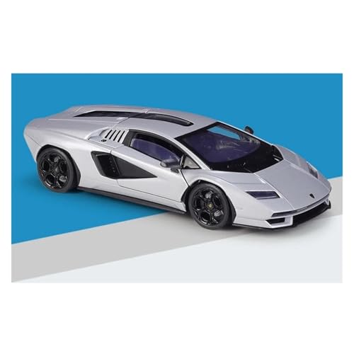 LIUSANG Welle Flugzeug 1:24 für Countach LPI800 Druckguss Legierung Auto Modell geeignet für Dekoration Dekoration Büro geeignet für Display (Silber)
